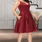 Ina A-line V-Neck Short/Mini Satin Homecoming Dress DEP0020542