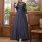 Joan A-Line/Princess Chiffon Applique Scoop 3/4 Sleeves Asymmetrical Mother of the Bride Dresses DEP0020346