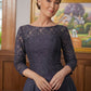 Rosa A-Line/Princess Chiffon Lace Scoop 3/4 Sleeves Tea-Length Mother of the Bride Dresses DEP0020347