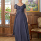 Hazel A-Line/Princess Chiffon Applique V-neck Short Sleeves Floor-Length Mother of the Bride Dresses DEP0020337