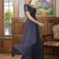 Hazel A-Line/Princess Chiffon Applique V-neck Short Sleeves Floor-Length Mother of the Bride Dresses DEP0020337