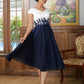 Grace A-Line/Princess Chiffon Applique V-neck Short Sleeves Tea-Length Mother of the Bride Dresses DEP0020349