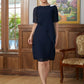 Jasmine Sheath/Column Chiffon Beading Scoop 1/2 Sleeves Knee-Length Mother of the Bride Dresses DEP0020351