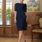 Jasmine Sheath/Column Chiffon Beading Scoop 1/2 Sleeves Knee-Length Mother of the Bride Dresses DEP0020351