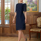 Jasmine Sheath/Column Chiffon Beading Scoop 1/2 Sleeves Knee-Length Mother of the Bride Dresses DEP0020351