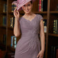 Shania Sheath/Column Chiffon Lace V-neck Short Sleeves Floor-Length Mother of the Bride Dresses DEP0020339