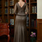 Sophie Sheath/Column 30D Chiffon Ruched Scoop Short Sleeves Floor-Length Mother of the Bride Dresses DEP0020340