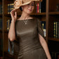 Sophie Sheath/Column 30D Chiffon Ruched Scoop Short Sleeves Floor-Length Mother of the Bride Dresses DEP0020340