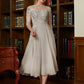 Mercedes A-Line/Princess Chiffon Lace Scoop 3/4 Sleeves Tea-Length Mother of the Bride Dresses DEP0020300