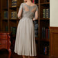 Mercedes A-Line/Princess Chiffon Lace Scoop 3/4 Sleeves Tea-Length Mother of the Bride Dresses DEP0020300