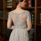 Mercedes A-Line/Princess Chiffon Lace Scoop 3/4 Sleeves Tea-Length Mother of the Bride Dresses DEP0020300