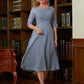 Jordyn A-Line/Princess Chiffon Lace Scoop 1/2 Sleeves Tea-Length Mother of the Bride Dresses DEP0020356