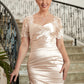 Lily Sheath/Column Satin Lace Sweetheart Short Sleeves Floor-Length Mother of the Bride Dresses DEP0020314