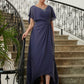 Eden A-Line/Princess Chiffon Beading V-neck Short Sleeves Asymmetrical Mother of the Bride Dresses DEP0020312