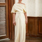 Melissa Sheath/Column Charmeuse Ruched Off-the-Shoulder Short Sleeves Floor-Length Mother of the Bride Dresses DEP0020309