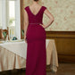 Nyasia Sheath/Column Stretch Crepe Beading V-neck Sleeveless Floor-Length Mother of the Bride Dresses DEP0020330