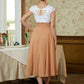 Larissa A-Line/Princess Chiffon Lace V-neck Sleeveless Tea-Length Mother of the Bride Dresses DEP0020364