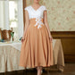 Larissa A-Line/Princess Chiffon Lace V-neck Sleeveless Tea-Length Mother of the Bride Dresses DEP0020364