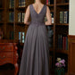 Autumn A-Line/Princess Chiffon Applique V-neck Sleeveless Ankle-Length Mother of the Bride Dresses DEP0020365