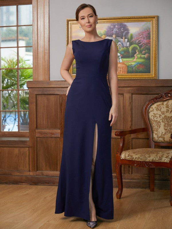 Isabela Sheath/Column Stretch Crepe Scoop Sleeveless Floor-Length Mother of the Bride Dresses DEP0020361