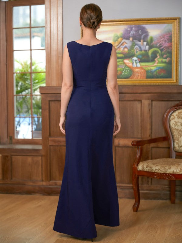 Isabela Sheath/Column Stretch Crepe Scoop Sleeveless Floor-Length Mother of the Bride Dresses DEP0020361