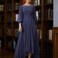 Sophia A-Line/Princess Chiffon Ruched Bateau 3/4 Sleeves Asymmetrical Mother of the Bride Dresses DEP0020265