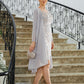 Esther Sheath/Column Chiffon Applique Bateau 3/4 Sleeves Short/Mini Mother of the Bride Dresses DEP0020270