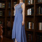 Ada A-Line/Princess Chiffon Applique Scoop Sleeveless Asymmetrical Mother of the Bride Dresses DEP0020257