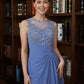 Ada A-Line/Princess Chiffon Applique Scoop Sleeveless Asymmetrical Mother of the Bride Dresses DEP0020257