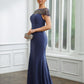 Jaylen Sheath/Column Chiffon Beading Bateau Short Sleeves Floor-Length Mother of the Bride Dresses DEP0020253