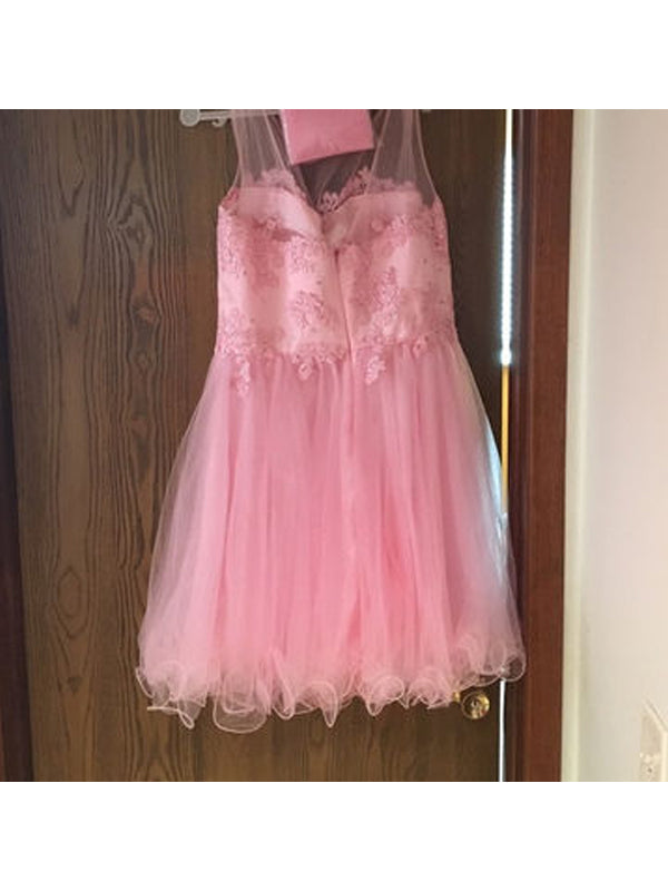 2024 Ball Gown Fernanda Homecoming Dresses Scoop Neck Sleeveless Applique Organza Cut Short/Mini