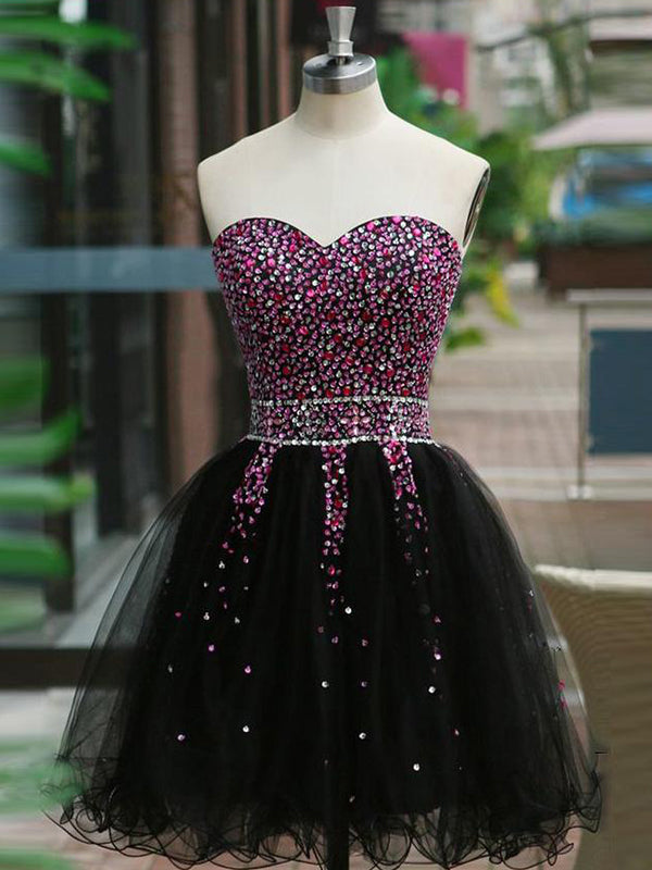 2024 Ball Gown Sweetheart Sleeveless Beading Organza Homecoming Dresses Jayda Cut Short/Mini