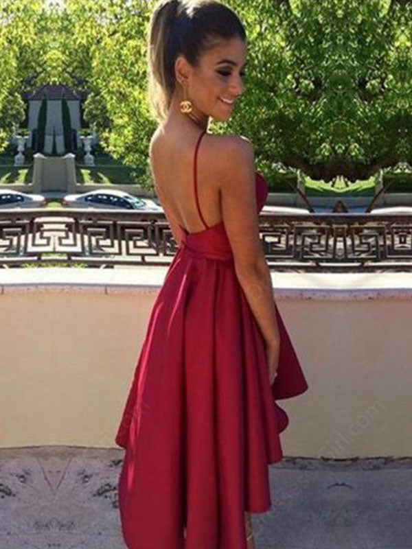 High Low Pleated Halter Sleeveless Cut Out Homecoming Dresses Rebecca Short Backless