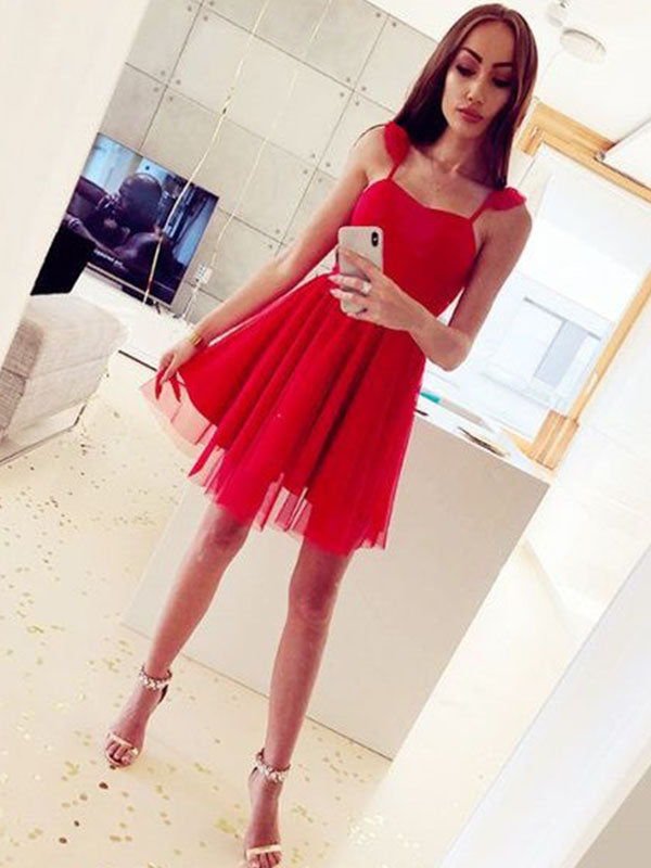 Homecoming Dresses Miley A-Line Sweetheart Sleeveless Tulle Cut Short Mini