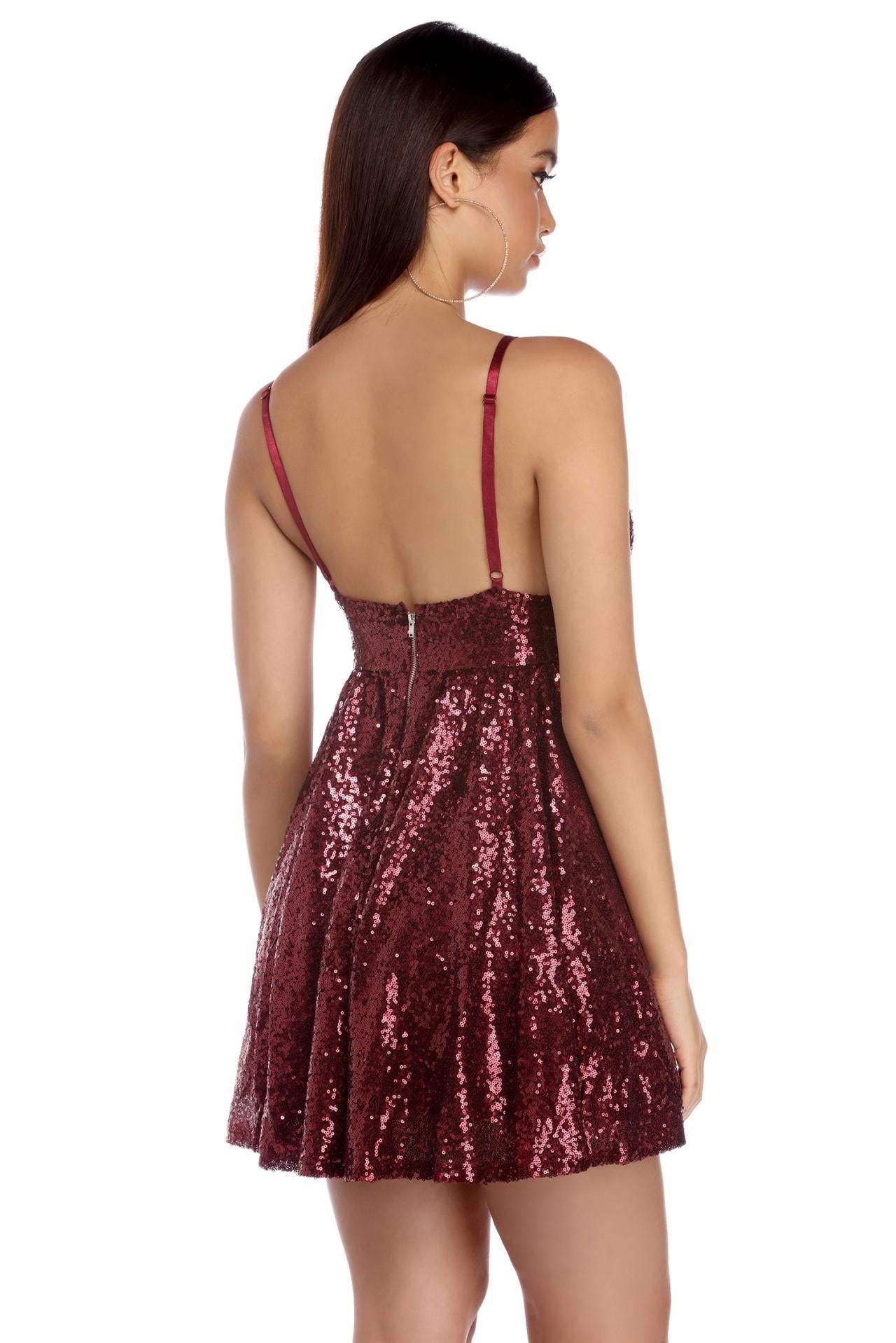 Deep V Neck Homecoming Dresses A Line Gemma Spaghetti Straps Backless Burgundy Sexy Sequins Sparkle