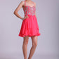 Homecoming Dresses A Line Halter Short/Mini Chiffon With Beading Sequins