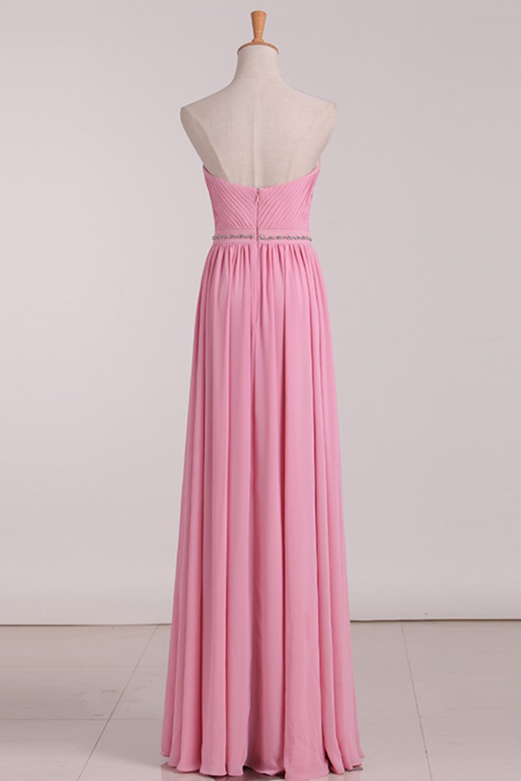 New Arrival Sweetheart Bridesmaid Dresses Chiffon With Ruffles And Beads