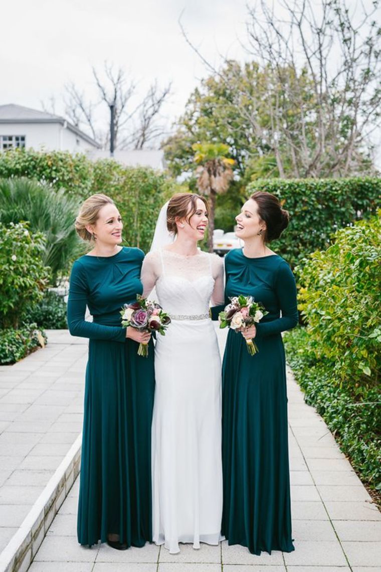 Bridesmaid Dresses Scoop Long Sleeves Spandex A Line