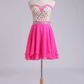 Prom Dress Sweetheart A Line With Layered Chiffon Skirt Bicolor Short/Mini