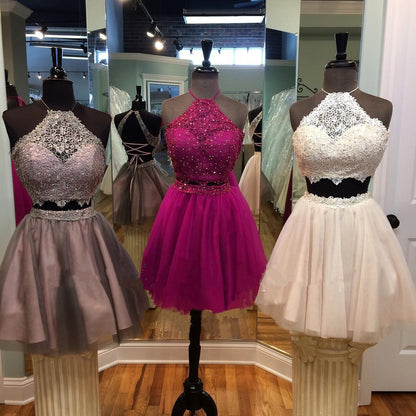 lace homecoming dress,short prom dresses,homecoming dresses two piece,elegant cocktail dresses,6522