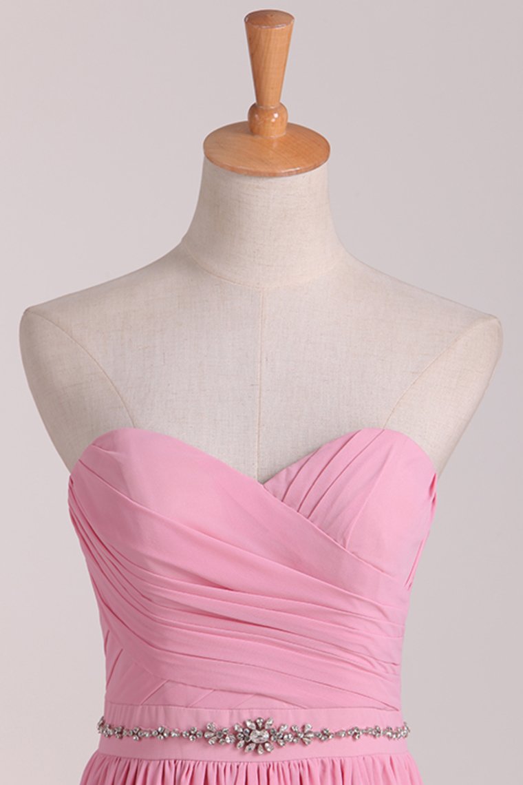 New Arrival Sweetheart Bridesmaid Dresses Chiffon With Ruffles And Beads