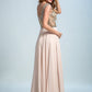 Prom Dress Scoop A Line Floor Length Beaded Tulle Bodice With Chiffon Skirt