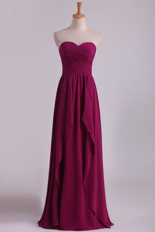 Bridesmaid Dresses A Line Sweetheart Chiffon With Ruffles