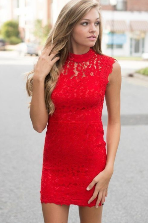 Red Short Tight Short Dresses Open Virginia Lace Homecoming Dresses Back Bodycon Short Party Dresses CD1137