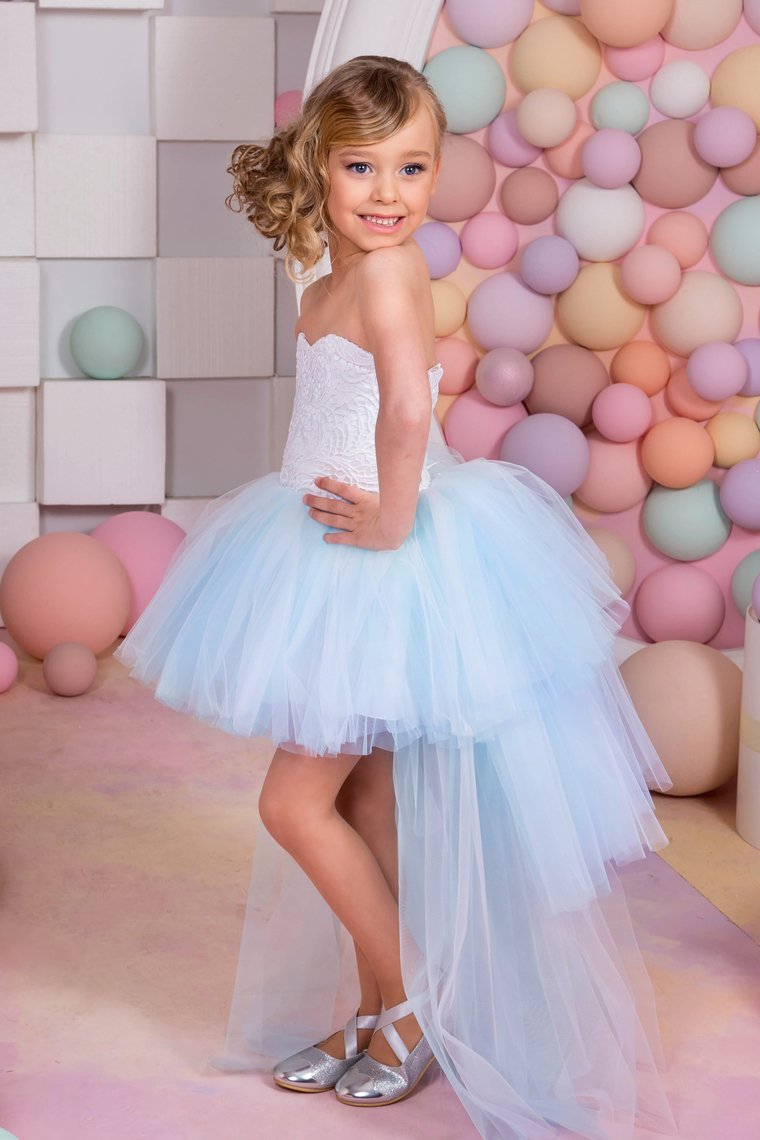 2024 Sweetheart A Line Flower Girl Dresses Tulle & Lace Asymmetrical