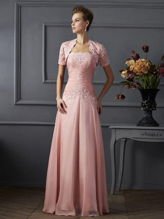 A-Line/Princess Sweetheart Sleeveless Applique Long Chiffon Mother of the Bride Dresses DEP0007226