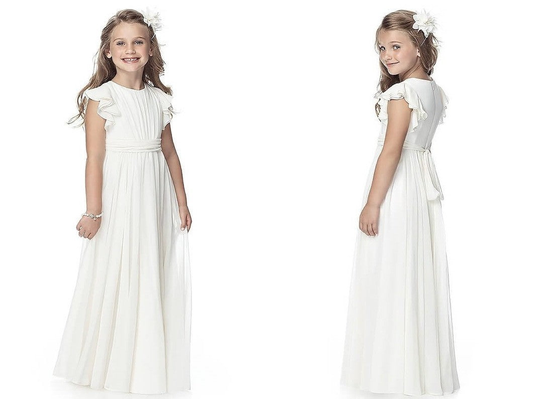 A-line/Princess Scoop Sleeveless Chiffon Floor-Length Flower Girl Dresses DEP0007618