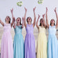 A-Line/Princess Scoop Sleeveless Floor-Length Lace Chiffon Bridesmaid Dresses DEP0005408