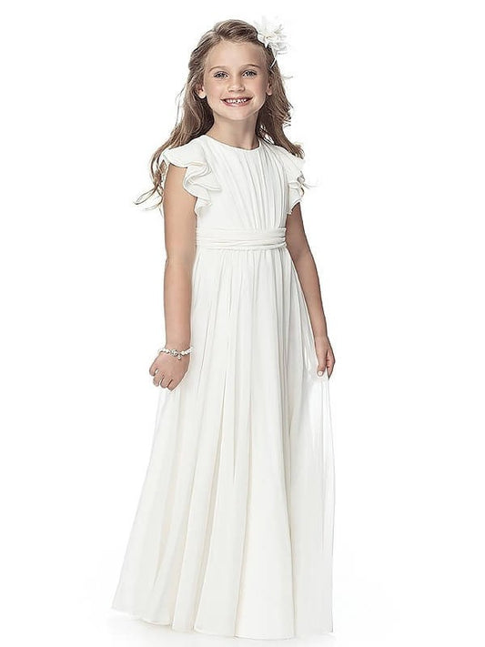 A-line/Princess Scoop Sleeveless Chiffon Floor-Length Flower Girl Dresses DEP0007618