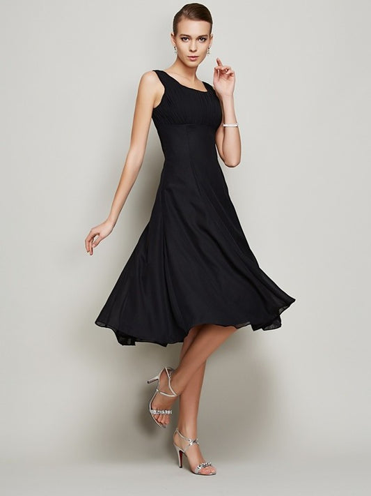 A-Line/Princess Straps Sleeveless Pleats Short Chiffon Bridesmaid Dresses DEP0005093